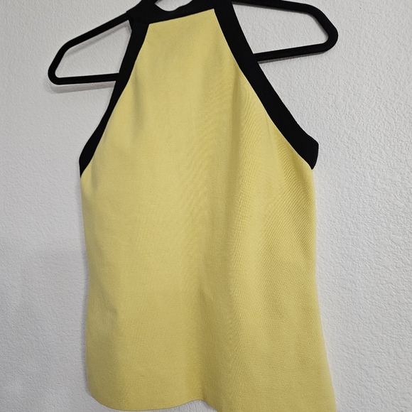 Cache Yellow Mod Colorblock Stretch Silk Halter Top Size Large - Picture 7 of 7